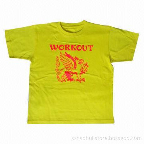 Children's T-shirt with Foam Printing 100% Cotton, Various Sizes Available